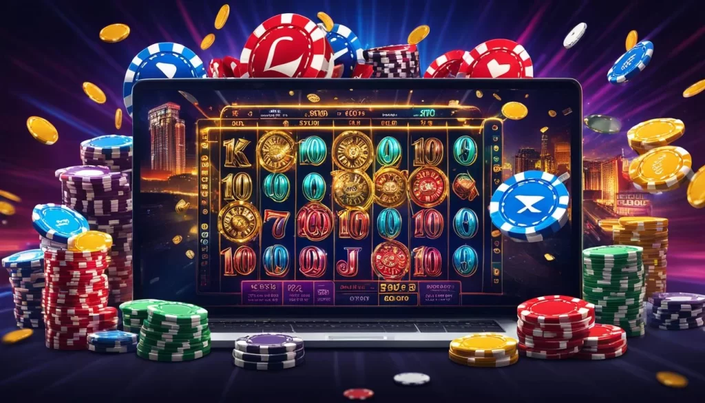 Hình ảnh một người chơi đang thắng lớn trong game bắn cá, với nhiều tiền xu và hiệu ứng ăn mừng